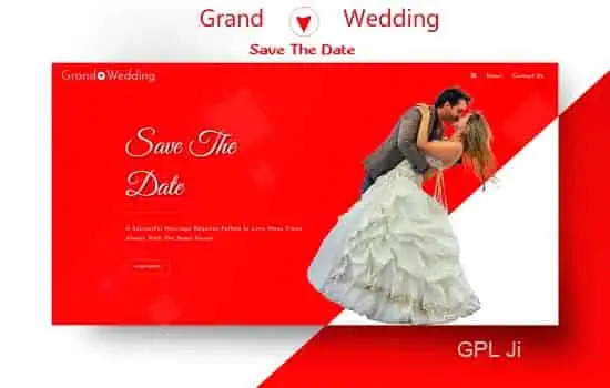 Grand Wedding Theme GPL v3.1 – All In One Wedding Website
